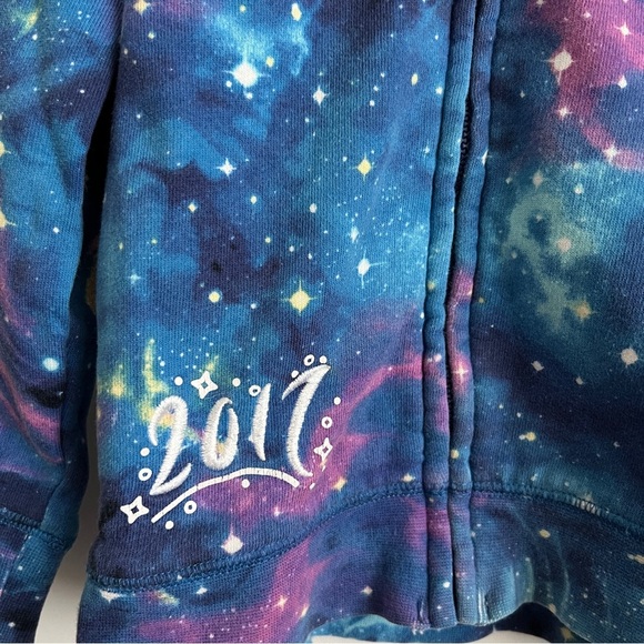 Disney Parks 2017 Galaxy Full Zip Hoodie Blue and Purple-Girls Size XXS - Picture 3 of 7